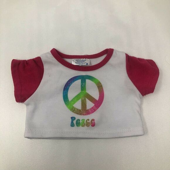 Build A Bear Rainbow Peace Sign Bathing Swimsuit Wrap & Top BABW SunGlasses 4-pc - Picture 8 of 12